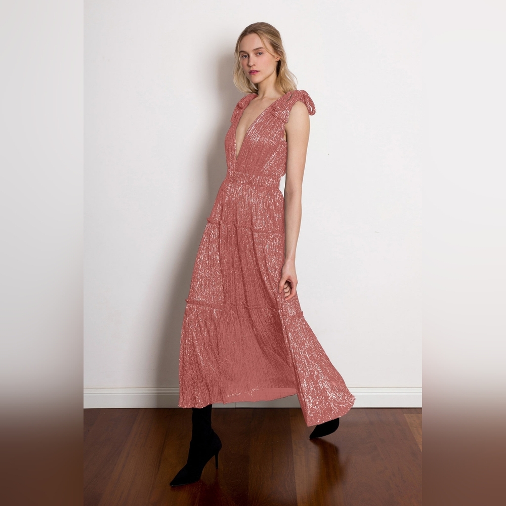 Sabina Musayev Pink Lemonade Textured Dress, Size Small